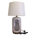 Black & White Ceramic Lamp with Pineapple Design 69cm-Table Lamps