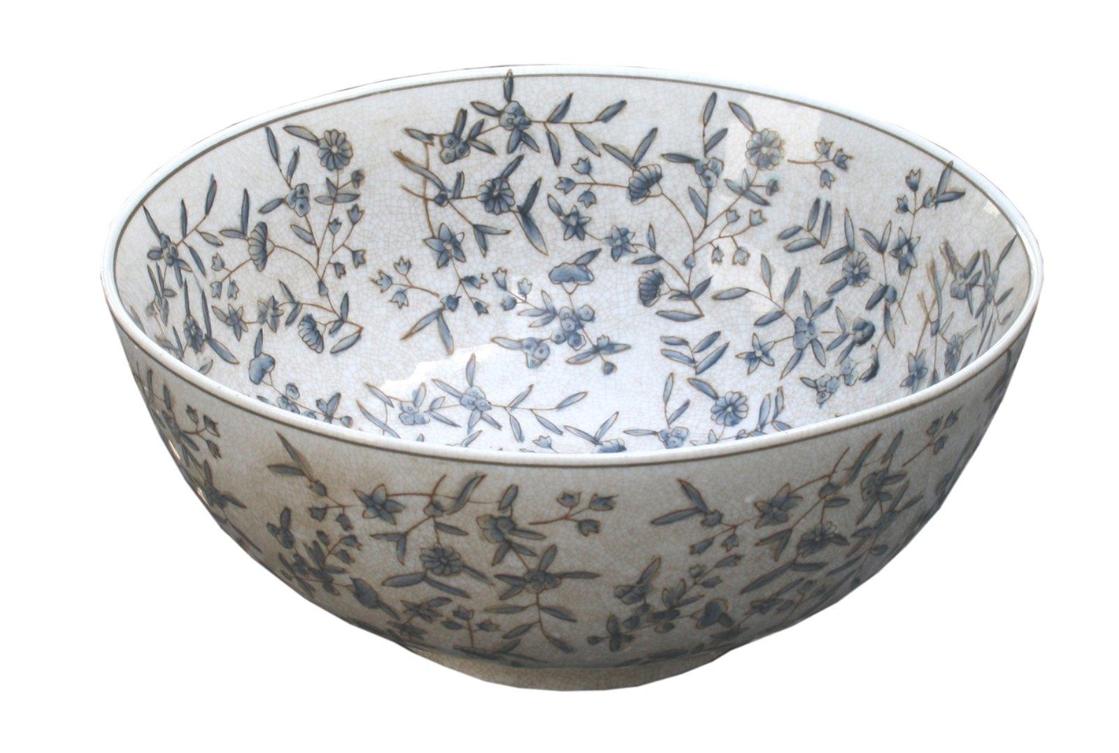 Blue And White Ditsy Print Bowl-