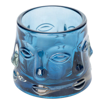 Blue Glass Face Design Candle Holder - £16.99 - Candle Holders & Plates 