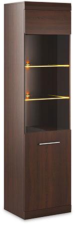Bordo Tall Display Cabinet 02 Oak Chocolate - £180.0 - Living Room Display Cabinet 