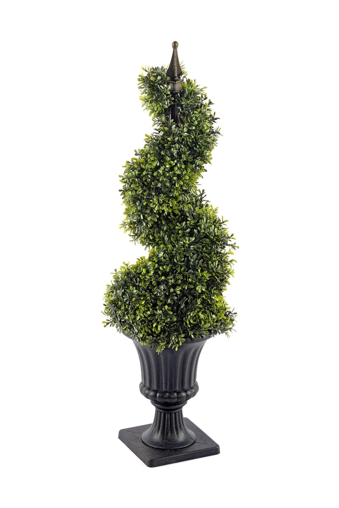 Boxwood Spiral Topiary with Pot 90cm-Artificial Plants