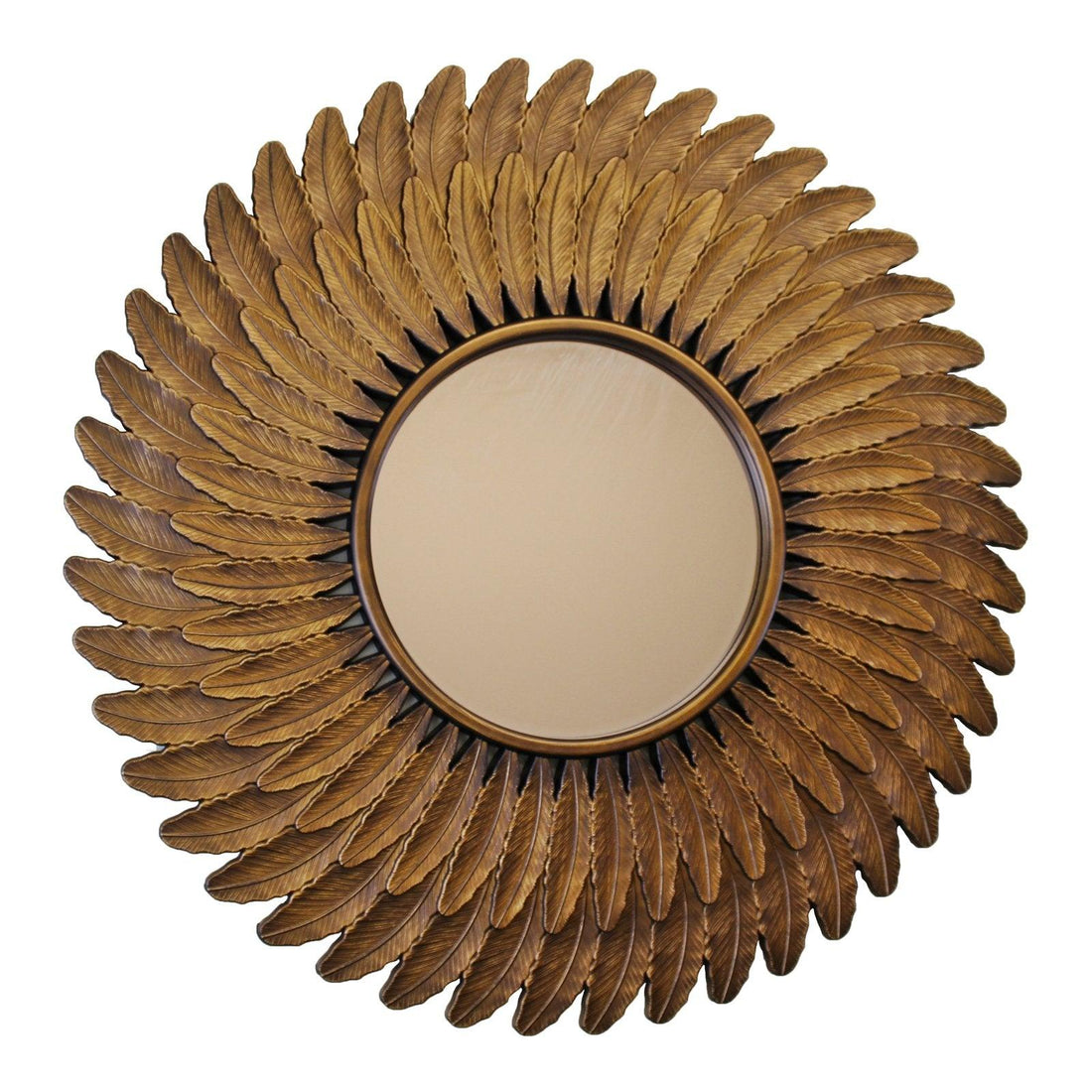 Bronze Effect Feather Frame Mirror - £71.99 - Mirrors 