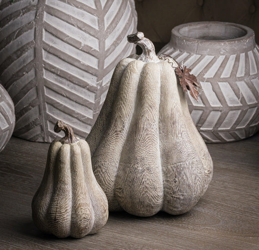 Carved Wood Effect Pumpkin-Gifts & Accessories > Christmas Decorations > Pumpkins