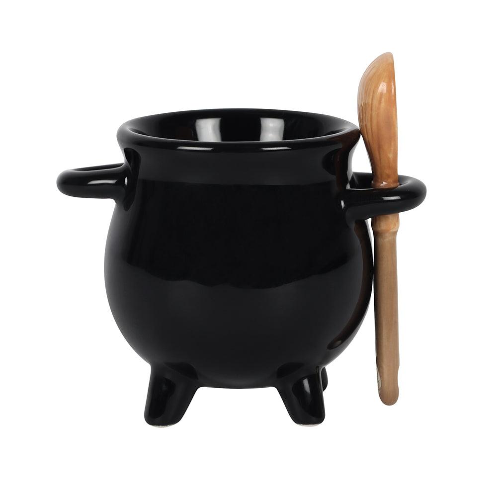 Cauldron Egg Cup with Broom Spoon - £8.5 - Tableware 