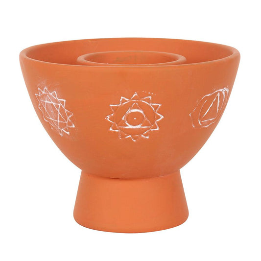 Chakras Terracotta Smudge Bowl - £15.99 - Smudge Sticks Bowls 