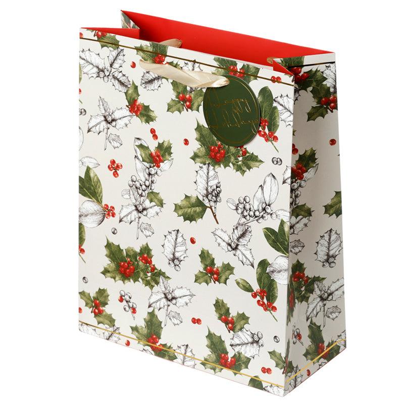 Christmas Botanical Holly Large Gift Bag - £6.0 - 