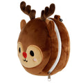 Christmas Reindeer Relaxeazzz Plush Round Travel Pillow & Eye Mask Set-Travel Pillow Eye Mask Set