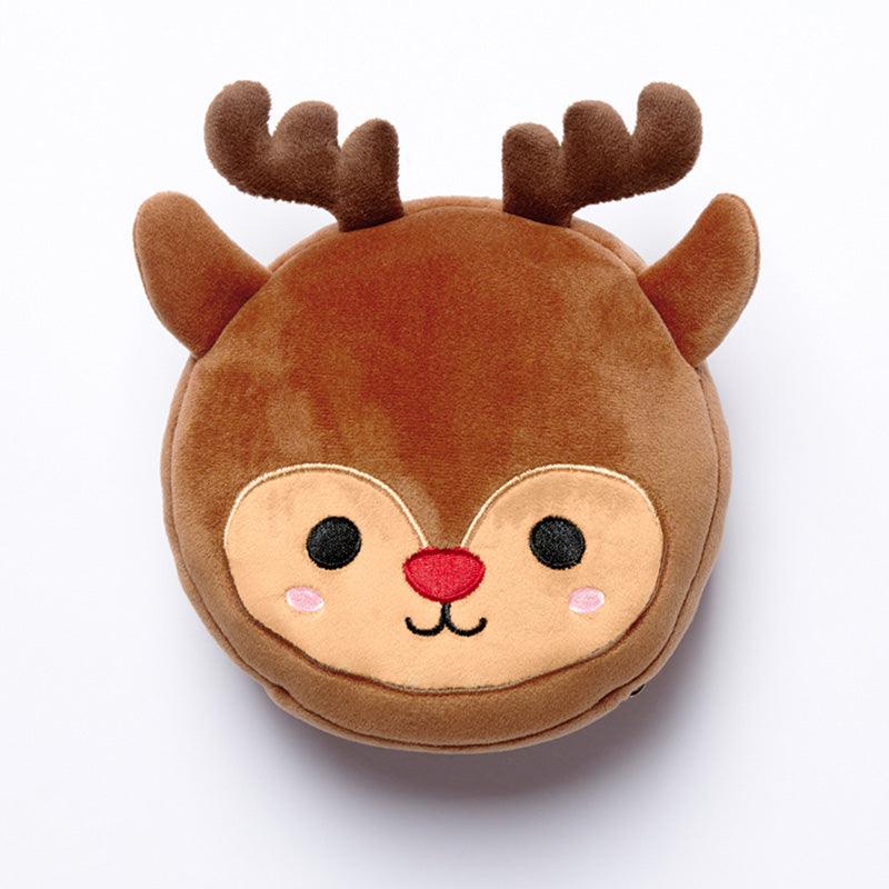 Christmas Reindeer Relaxeazzz Plush Round Travel Pillow & Eye Mask Set - £13.99 - Travel Pillow Eye Mask Set 