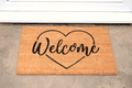 Coir Doormat with Welcome & Heart Shape-Doormats