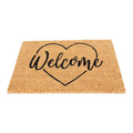 Coir Doormat with Welcome & Heart Shape-Doormats