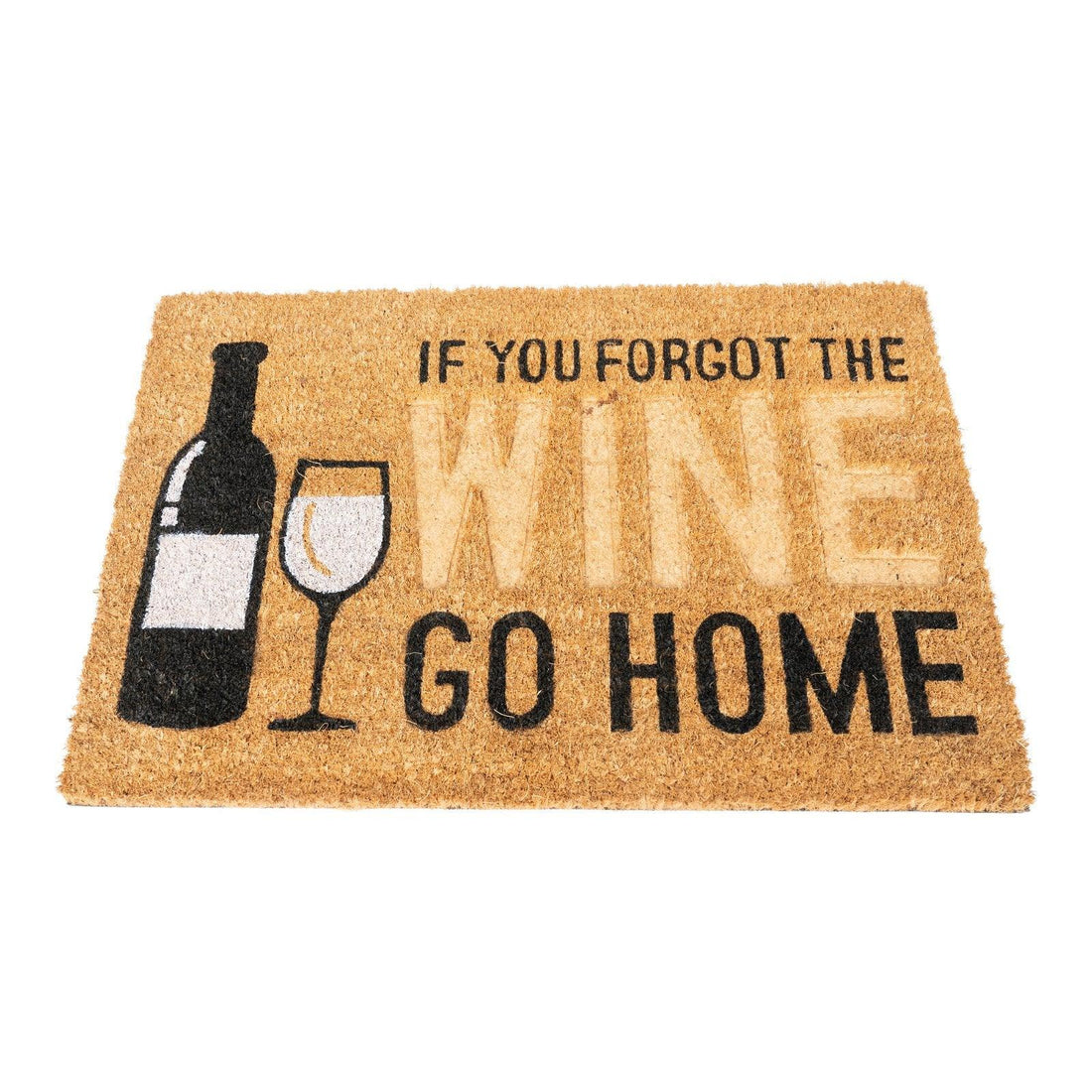Coir Doormat with Wine Bottle & Glass - £22.99 - Doormats 
