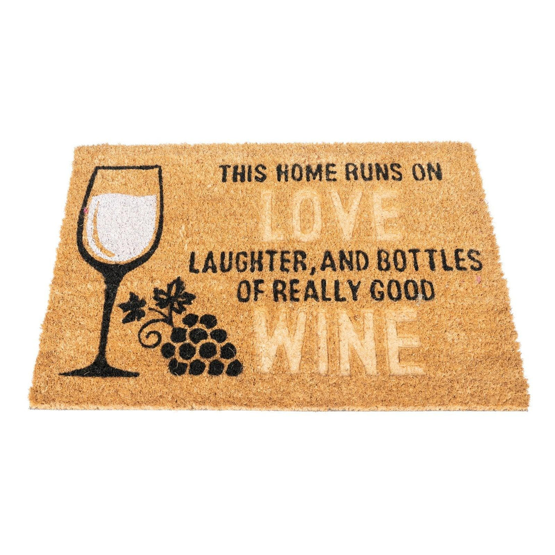 Coir Doormat with Wine Glass & Love - £22.99 - Doormats 