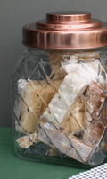 Copper Lidded Square Glass Jar-Kitchen Storage
