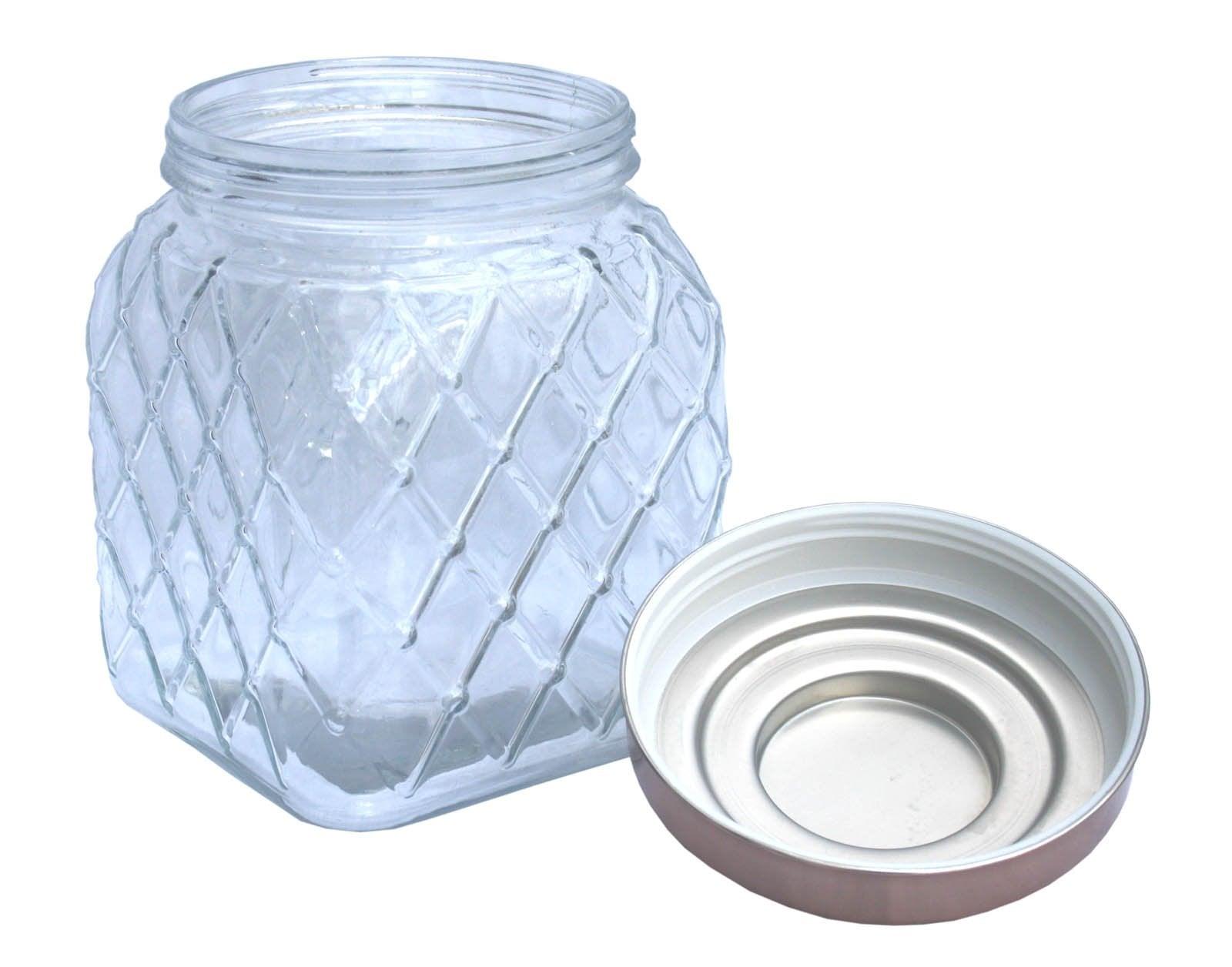 Copper Lidded Square Glass Jar - £20.99 - Kitchen Storage 