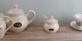 Country Cottage Cream Ceramic Sugar Bowl With Lid & Spoon-Kitchen Storage
