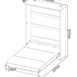 Double (140cm) Vertical Wall Bed (Spring Lift)