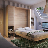 Double (140cm) Vertical Wall Bed with Side Wardrobes