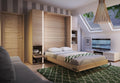 CP-01 Vertical Wall Bed Concept 140cm with Storage Cabinets-Wall Bed with Storage Unit