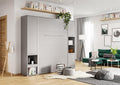 CP-02 Vertical Wall Bed Concept 120cm with Storage Cabinet Grey Matt Wall Bed with Storage Unit 