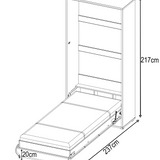 Single (90cm) Vertical Wall Bed (Spring Lift)