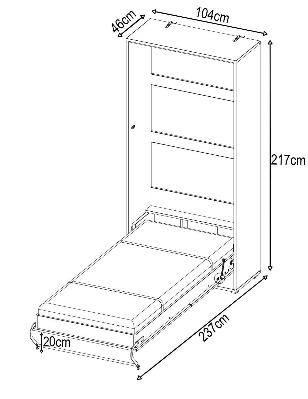CP03 Vertical Wall Bed Concept 90cm £644.4 Wall Bed
