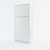 Vertical Folding Wall Bed – Single 90cm | Space Saving Pull Down Bed with Spring Mechanism & Safety Lock White Matt 90 x 200cm