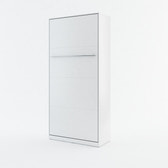 Single (90cm) Vertical Wall Bed (Spring Lift) White Matt