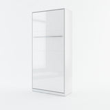 Single (90cm) Vertical Wall Bed (Spring Lift) White Gloss