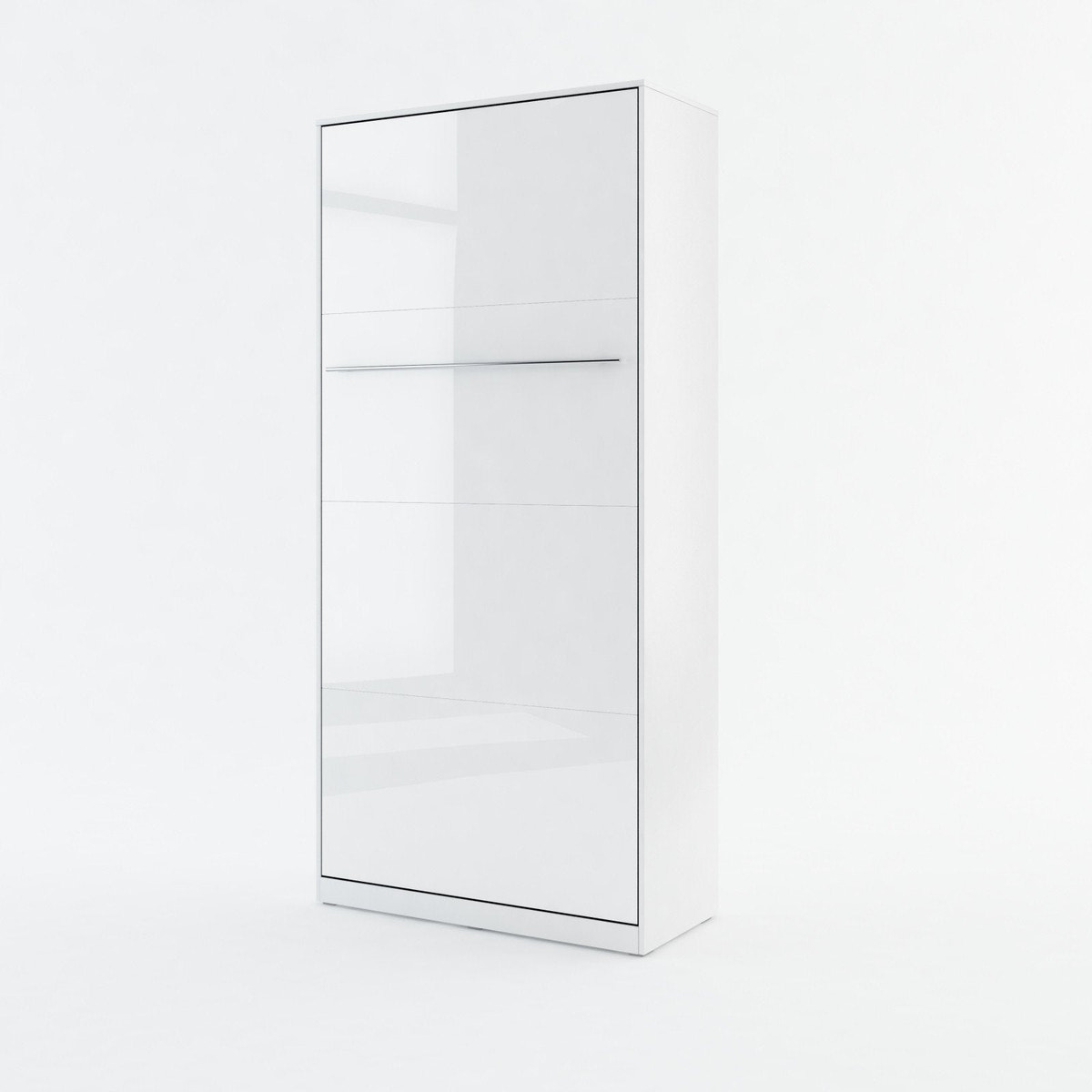 Single (90cm) Vertical Wall Bed (Spring Lift) White Gloss