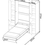 Single (90cm) Vertical Wall Bed with Cabinet