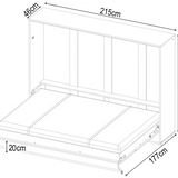 Double (140cm) Horizontal Wall Bed (Spring Lift)