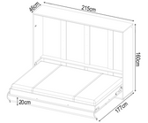 Double (140cm) Horizontal Wall Bed (Spring Lift)