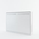 Double (140cm) Horizontal Wall Bed (Spring Lift) White Matt