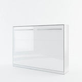 Double (140cm) Horizontal Wall Bed (Spring Lift) White Gloss