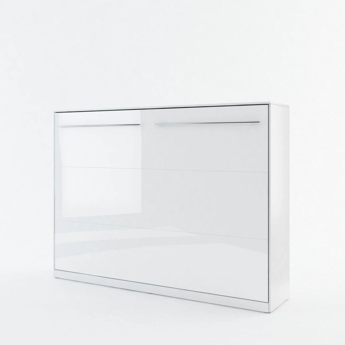 Double (140cm) Horizontal Wall Bed (Spring Lift) White Gloss