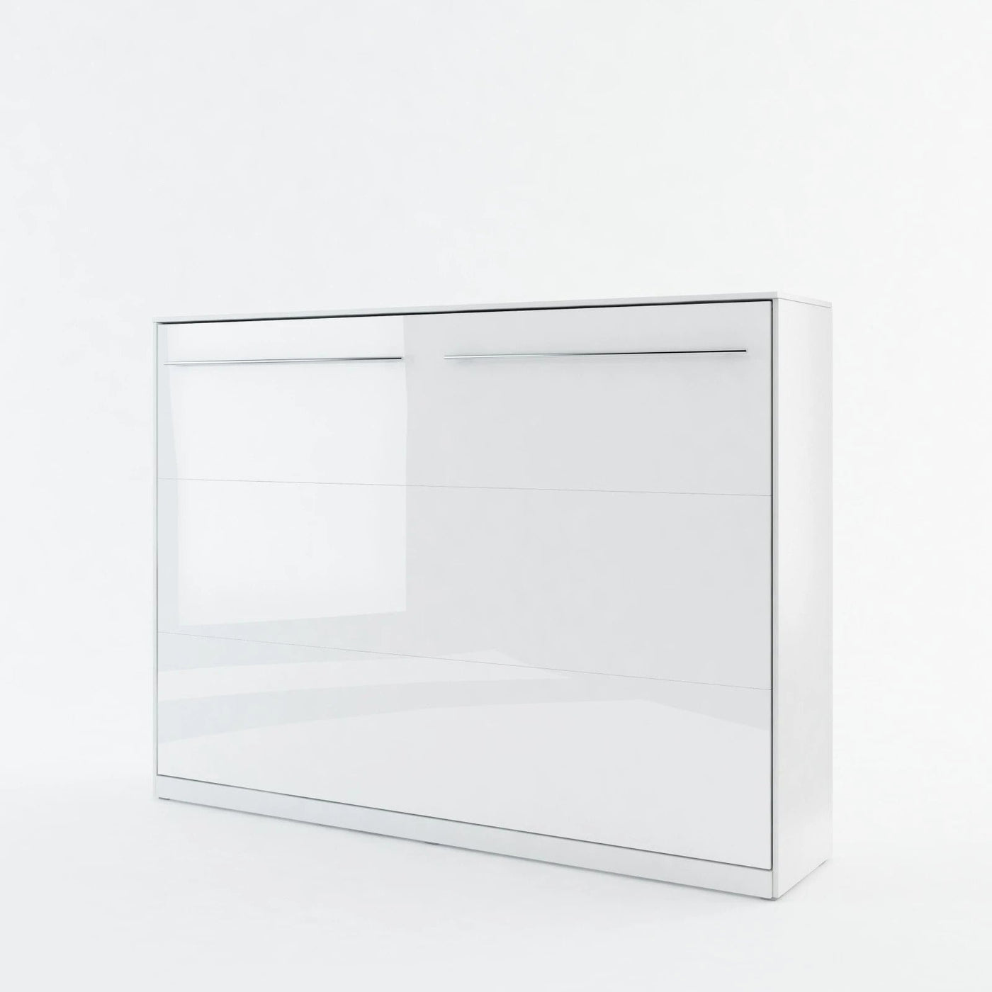 Double (140cm) Horizontal Wall Bed (Spring Lift) White Gloss