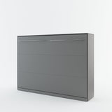 Double (140cm) Horizontal Wall Bed (Spring Lift) Grey Matt