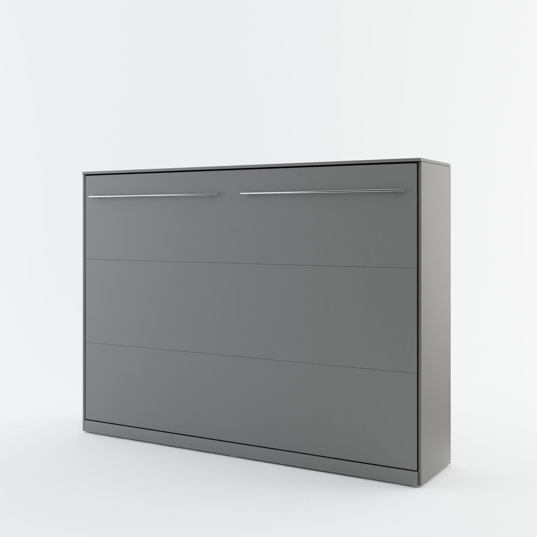Double (140cm) Horizontal Wall Bed (Spring Lift) Grey Matt