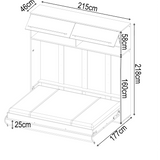 Double (140cm) Horizontal Wall Bed with Cabinet