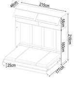 Double (140cm) Horizontal Wall Bed with Cabinet