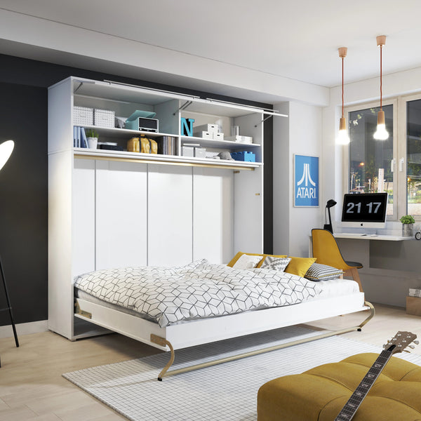 Double (140cm) Horizontal Wall Bed with Cabinet