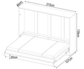 Small Double (120cm) Horizontal Wall Bed (Spring Lift)