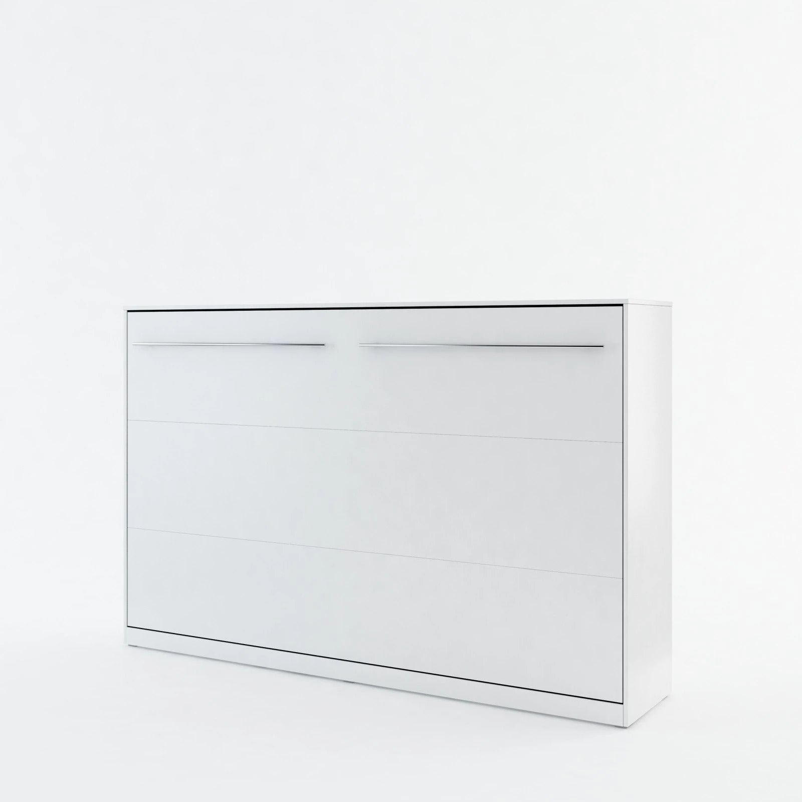 Small Double (120cm) Horizontal Wall Bed (Spring Lift) White Matt