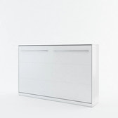 Small Double (120cm) Horizontal Wall Bed (Spring Lift) White Matt