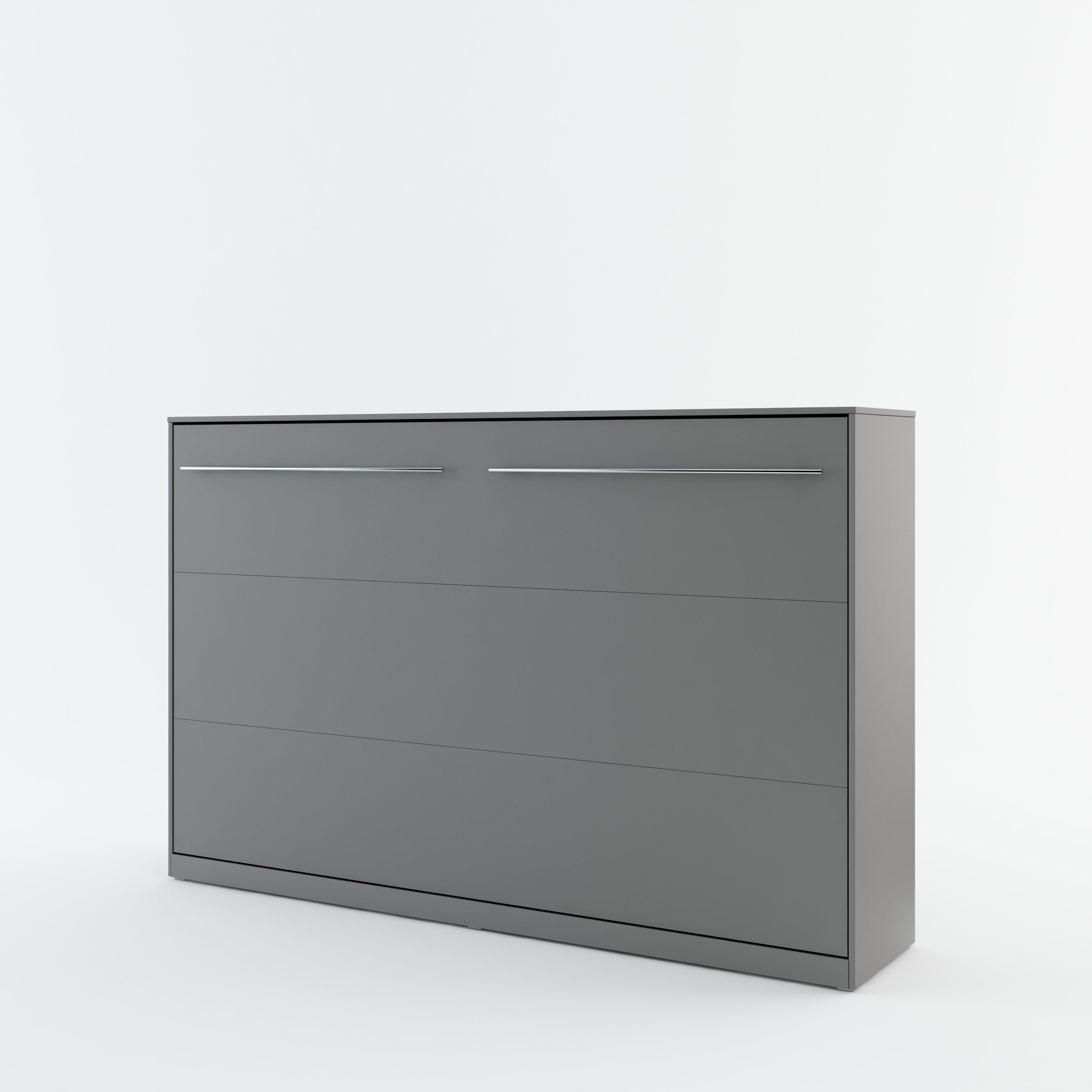 Small Double (120cm) Horizontal Wall Bed (Spring Lift) Grey Matt