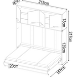 Small Double (120cm) Horizontal Wall Bed with Cabinet