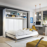 Small Double (120cm) Horizontal Wall Bed with Cabinet