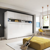 Small Double (120cm) Horizontal Wall Bed with Cabinet