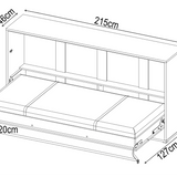 Single (90cm) Horizontal Wall Bed (Spring Lift)