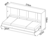 Single (90cm) Horizontal Wall Bed (Spring Lift)